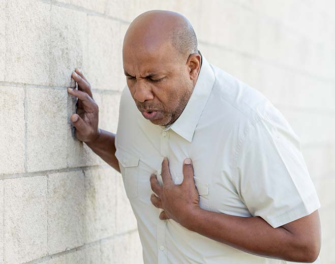 man with chest pain