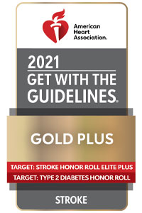 AHA 2020 Stroke Honor Roll Elite Plus Type 2 Diabetes Honor Roll award